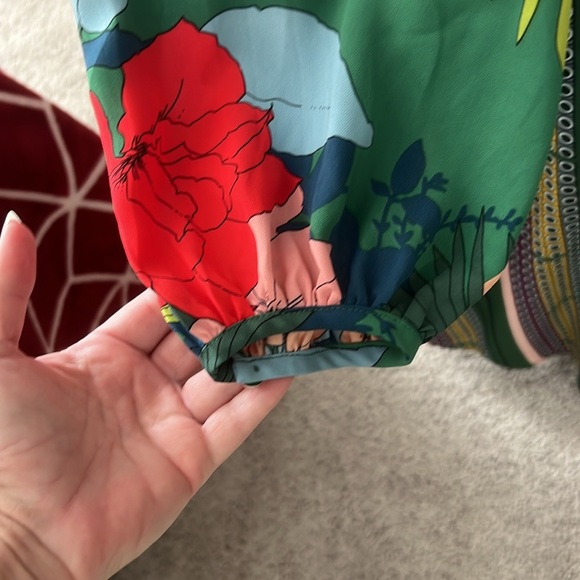 NWOT Anthropologie Green Floral Midi Dress - 6 Petite - Picture 7 of 13